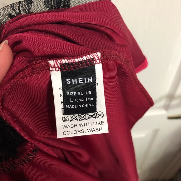 NWOT SHEIN velvet lace dress - Picture 9 of 9